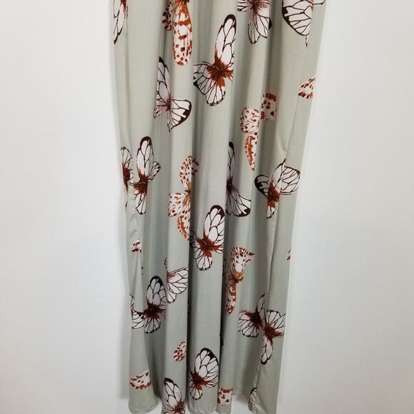 Earthbound Trading Company Women Butterfly Maxi Dress Sz XL  Boho Sleeveless - Picture 6 of 8